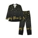 thumbnail image 1 of Balery Happy New Year Pijama para Hombre de Dos Piezas con Manga Larga, Conjunto de Dormir y Descanso Suave con Bolsillos-Small, 1 of 1
