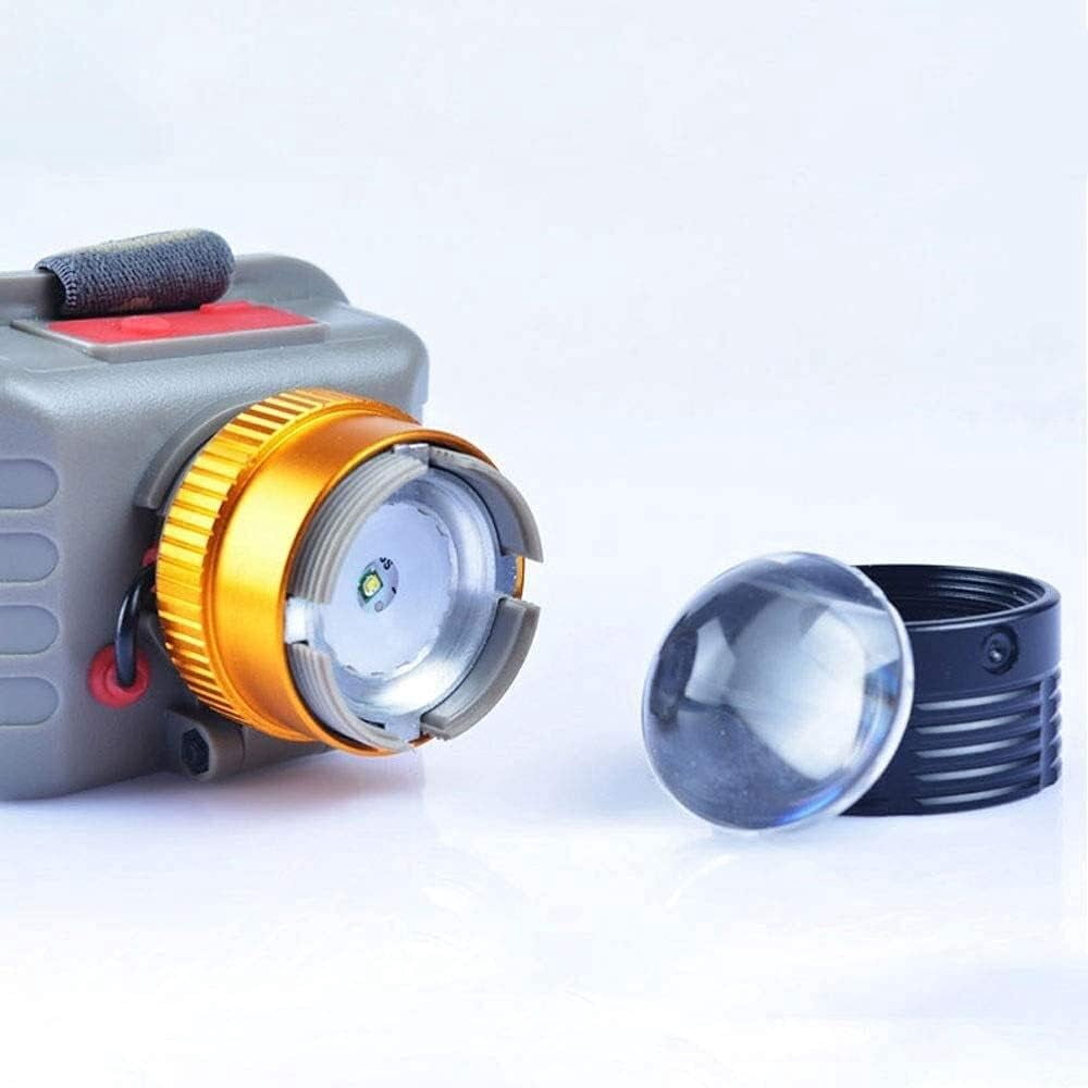 RKXQT Head lampsLight Head Torch Rechargeable, High Lumen LED Headlamp Waterproof Zoomable Headlight Sport Flashlight for Hiking Camping Climbing Fishing Outdoors Light for Adults, Camping,