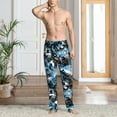 thumbnail image 5 of Mens Pajama Pants - Soft Sleep & Lounge Pants for Men, soccer Football ball goal blue Cuteness Casual PJ Bottoms Pants with Pockets, 5 of 5