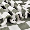 thumbnail image 4 of Checkered Blanket Flannel Throw Blankets Soft Cozy Checkered Grid Print Chessboard Gingham Pattern Blankets for Bed Sofa Couch for All Seasons（Dark Olive, 60"×80"）, 4 of 6
