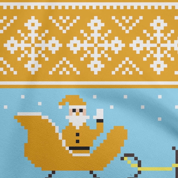 oneOone Viscose Chiffon Gamboge Yellow Fabric Merry Christmas Quilting Supplies Print Sewing Fabric By The Yard 42 Inch Wide