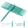 thumbnail image 1 of Marcadores de Doble Pincel Uxcell, Bolígrafo de Punta Fina y de Pincel Verde Azulado para Colorear, 6 Piezas, 1 of 6