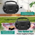 thumbnail image 3 of Boombox Bluetooth Philco Negro portátil reproductor de CD y casetes con entrada auxiliar 3.5 mm y al, 3 of 8