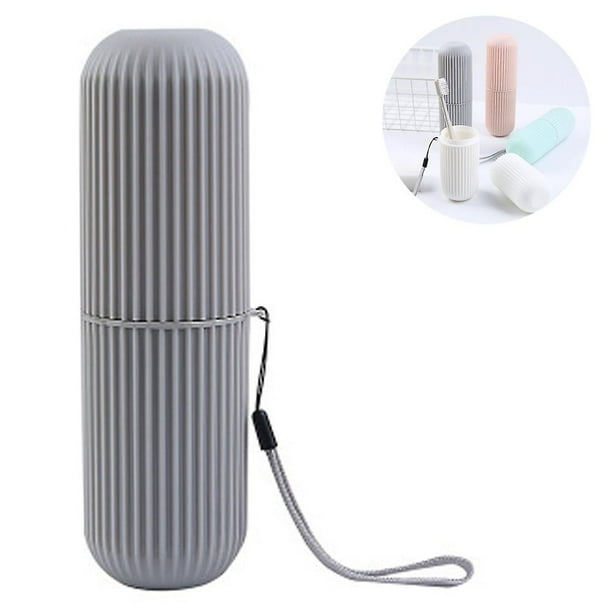 1 soporte para cepillos de dientes de viaje, taza de lavado multifunción para viajes de negocios, soporte portátil ligero para cepillos de dientes, recipiente para pasta de dientes (gris) BR Rojo Verde