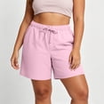 thumbnail image 5 of TEAJOPSUU Summer Plus Size Shorts for Women Drawstring Elastic Waist Bermuda Shorts with Pockets Casual Solid Daily Shorts Pink, 5 of 9