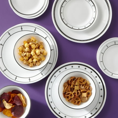 Corelle Classic 16-Piece Black & White Mix and Match Dinnerware Set