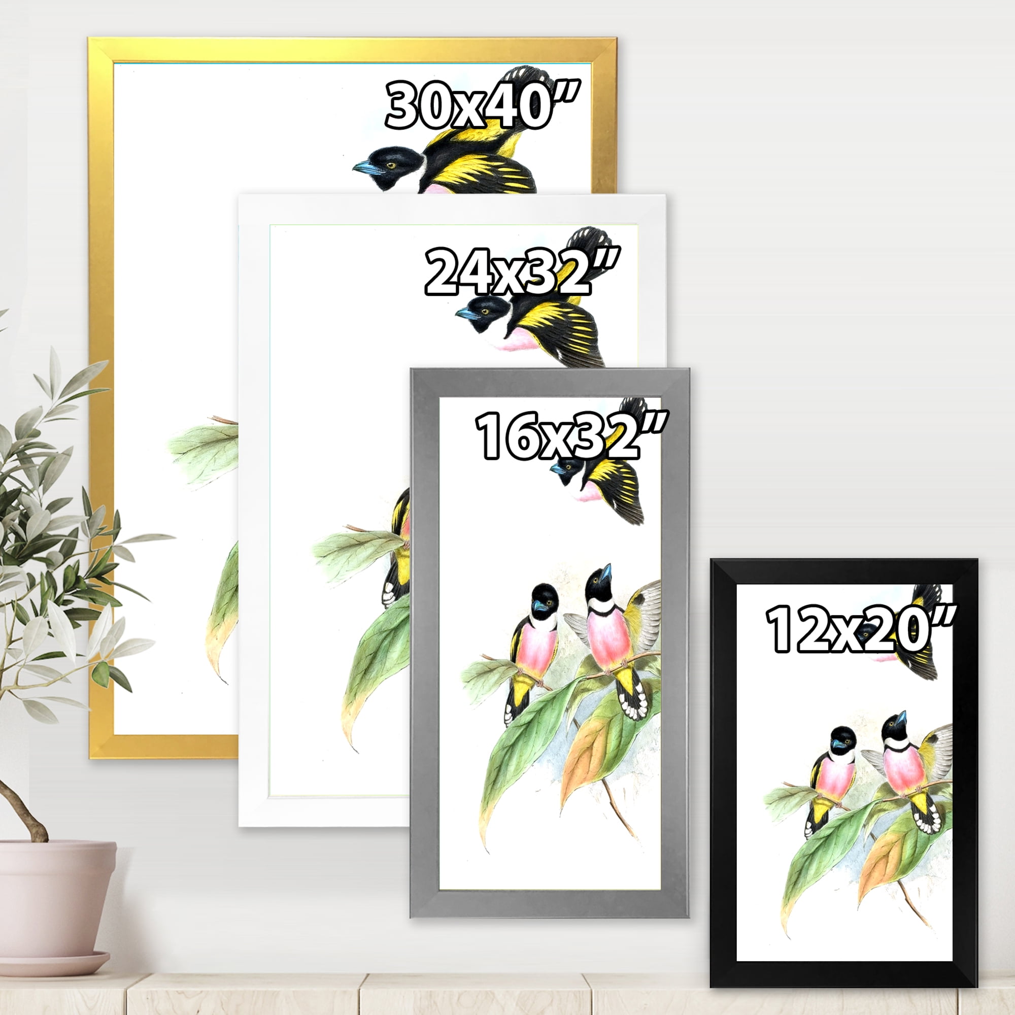 Designart 'Ancient Birds III' Traditional Framed Art Print