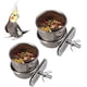 thumbnail image 1 of Comedero para pájaros colgante de acero inoxidable, 2 piezas, comedero para pájaros con soporte de clip para loros, periquitos, cacatúas y agapornis (4,4 cm/5,5 cm, dos piezas), 1 of 5