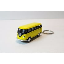 2.5" Kinsmart 1962 VW Volkswagen Bus Diecast Toy Car Keychain 1:64 Yellow