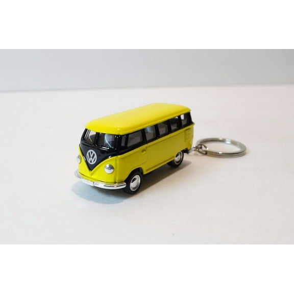 2.5" Kinsmart 1962 VW Volkswagen Bus Diecast Toy Car Keychain 1:64 Yellow