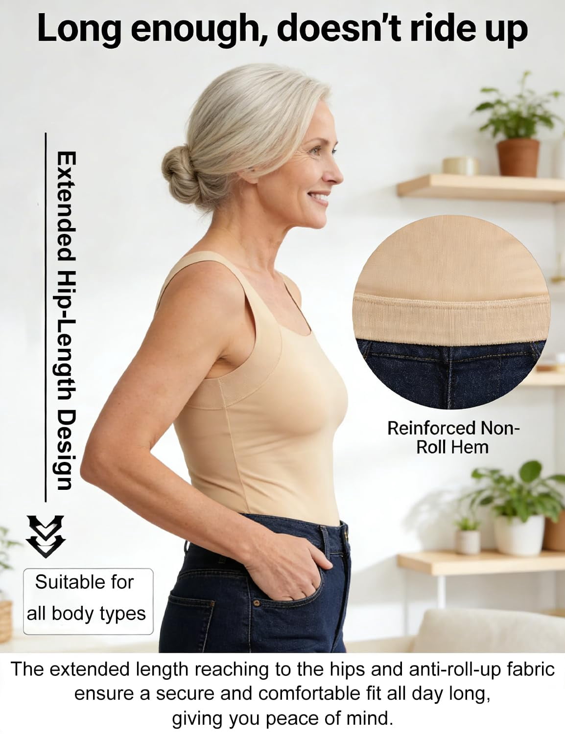 Avulea's Built in Comfort Bra Tank Tops for Women, Seamless Shaper Tank Tops No Underwire, No Tight Band, No Straps that Dig or Slip