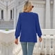 thumbnail image 4 of Blusa de manga abombada Top suelto manga larga cuello redondo Tops para mujer para fiestas escuelas oficinas citas trabajos azul XXL, 4 of 8