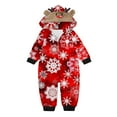 thumbnail image 2 of Wyobmus Matching Family Pajamas Set Elk Antler Hooded Romper Zipper Jumpsuit Loungewear for Baby, 2 of 4