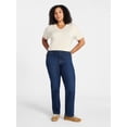 thumbnail image 2 of Time and Tru Women's High Rise Straight Leg Jeans, 30" Inseam Regular, Sizes 0-20, 10S-16S, 2 of 6