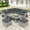 Grey, variant on Harper & Bright Designs Outdoor Rattan Sectional Sofa Set with Adjustable Dining Table, Patio L-Shaped Wicker Conversation Set with 2 Ottomans, Recliners with Extendable Side Table, Grey