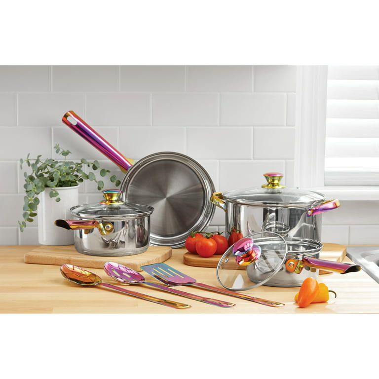 Cookware Set Stainless Steel 10-Piece Pots Pans And Utensils Oven
