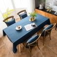 thumbnail image 6 of Enova Home High Quality Tablecloth, Thick Rectangle Cotton and Linen Water Resistant Table Protector Cover for Dining Table Decoration (Blue) - 54" x 78", 6 of 6