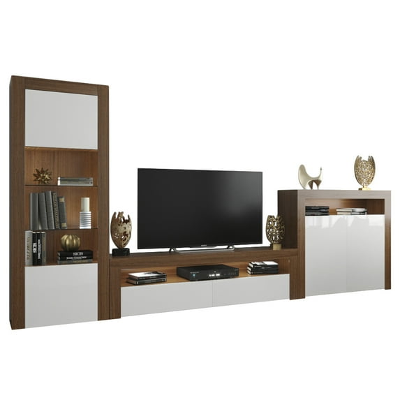 Milano Set CLA-BK-BK Modern Wall Unit Entertainment Center