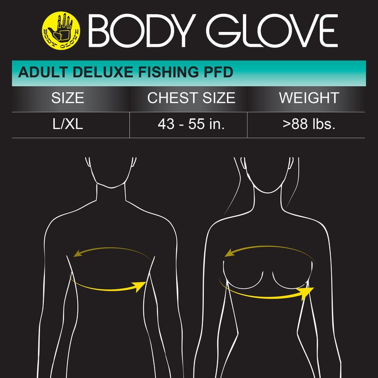 Body Glove Deluxe L-XL Green Fishing Vest - Front Zip Closure