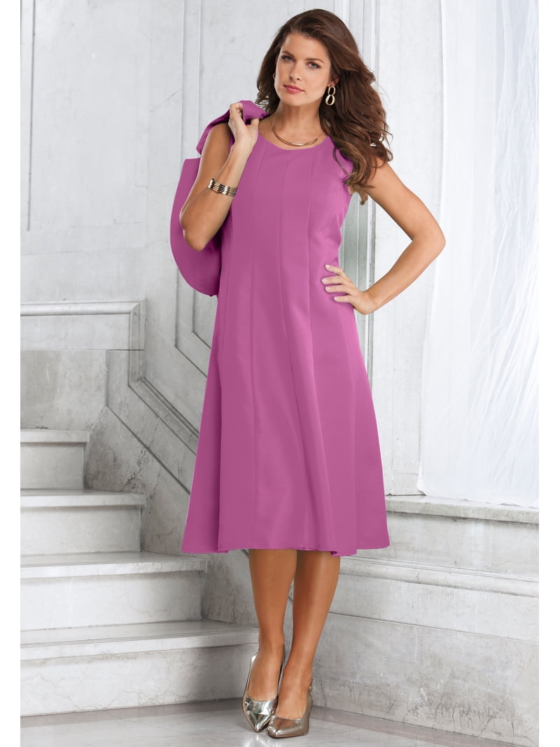 Roaman's Women's Plus Size Petite Fit-And-Flare Jacket Dress - Walmart.com