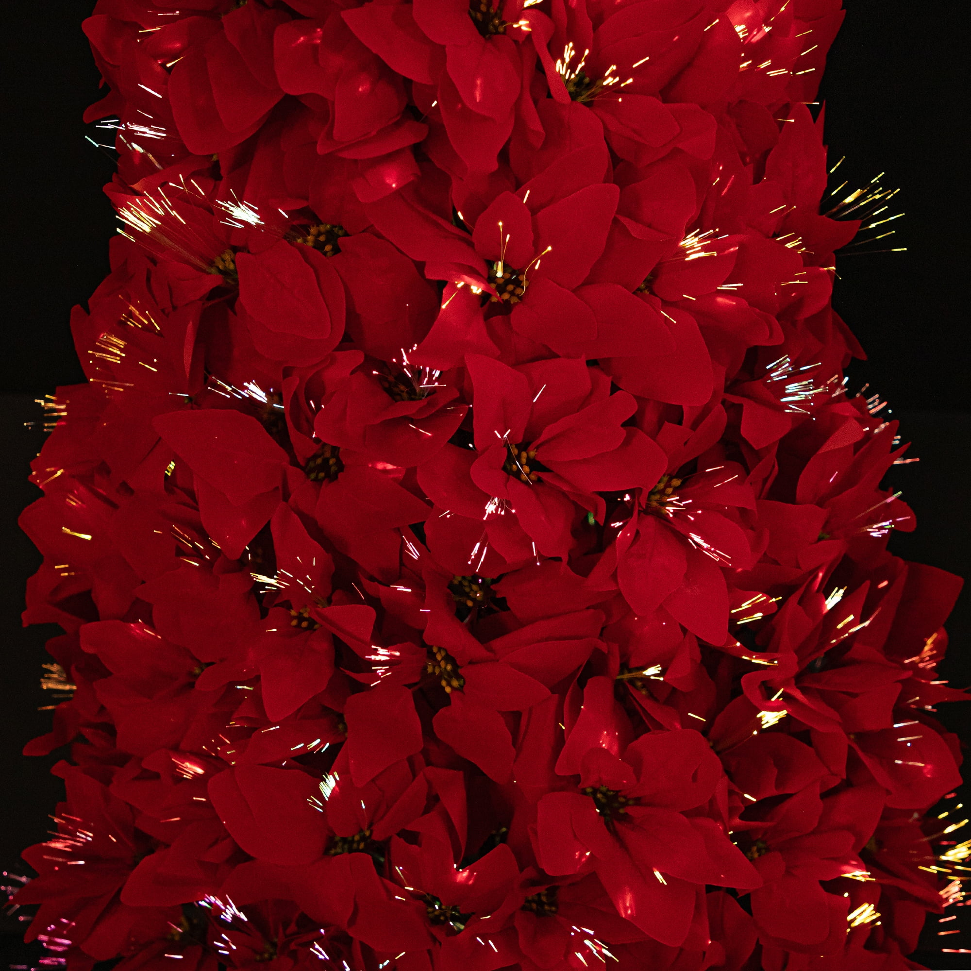Pre-Lit Fiber Optic Color Changing Red Poinsettia Christmas Tree - 6'
