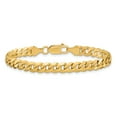 thumbnail image 5 of Primal Gold 14 Karat Yellow Gold 6.25mm Flat Beveled Curb Chain Bracelet, 5 of 10