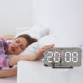 thumbnail image 1 of Ganfancp Oferta Limitada Lazy Alarm Clock Led Temperatura Espejo Doble Alarma Reloj Electrónico Imprescindible para Dormir Soporta Carga Usb Ofertas y Liquidaciones 1X Reloj Despertador,1X Manual,1X, 1 of 7