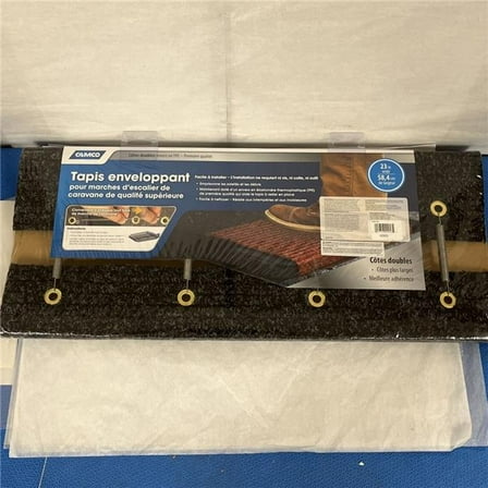 18 x 23 in. Polyurethane Double Rib Step Rug, Black