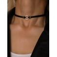 thumbnail image 4 of Goth Hippie O Ring Choker, Black Faux Leather Choker, Halloween Christmas New Year Jewelry Gift For Women, 4 of 7