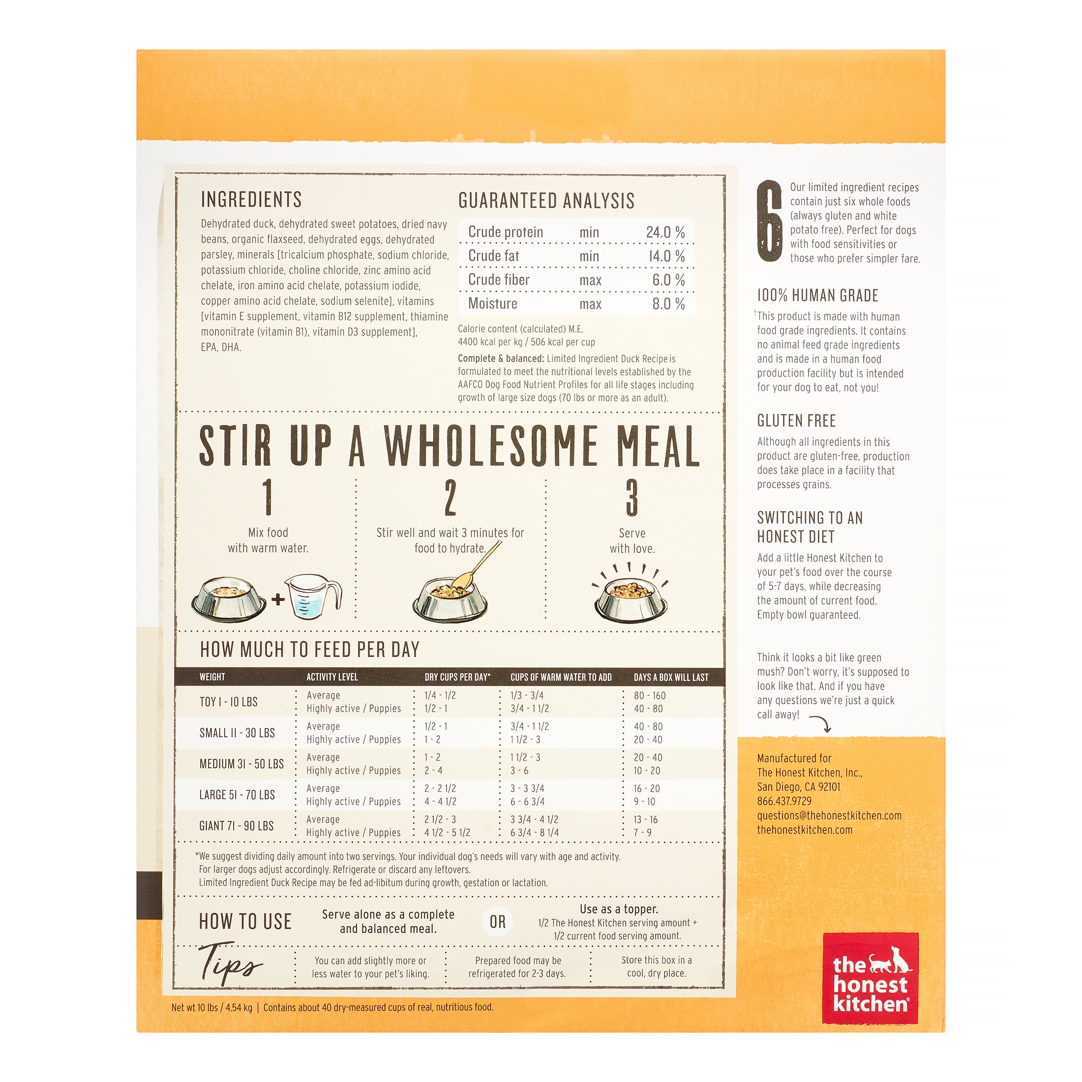 honest kitchen serving size