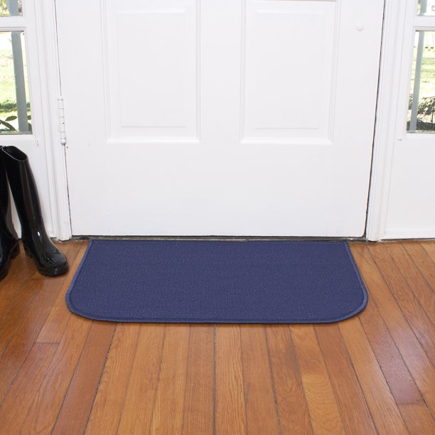Ritz Accent Stain Resistant Kitchen Floor Rug 18 inch by 30 inch Blue