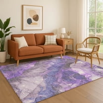 Addison Rugs Mayfield Premium Machine Washable Transitional Floral Lavender Rectangle Rug, 2'6" x 3'10"