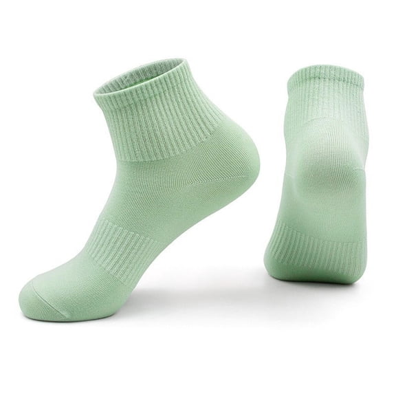 WREESH Unisex Long Socks Running Socks Sweat-Absorbing And Breathable Cotton Socks, Color Short Tube Socks Green
