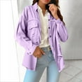 thumbnail image 2 of Womens Jackets Winter Jackets for Women Women's Pure Color Loose Denim Jacket With Sleeves, 2 of 5