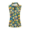 thumbnail image 4 of Garronmavis Women's Golf Shirt Zipper Sleeveless Tennis Shirts Athletic Casual Collared Shirts Athletic Tops Womens Hawaiian Golf Shirt, Hawaiian Lemon Print, Size 2XL, 4 of 7