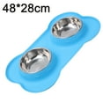 thumbnail image 2 of Juego de cuencos para perros, acero inoxidable, sin derrames, comida y agua a prueba de suciedad con alfombrilla de silicona antideslizante, 2 of 5