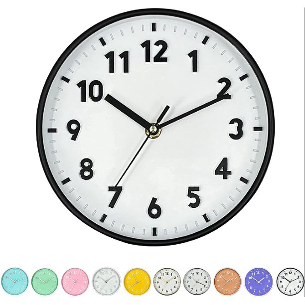 8 Inch Round Wall Clock with 3D Arabic Numerals EcoFriendly Silent Non