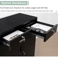 thumbnail image 4 of Metal Storage Cabinet with Locking Doors and 2 Drawers, 36” Garage Cabinet for Classroom, Home and Office - Black, 4 of 14