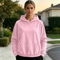 thumbnail image 7 of DORKASM Womens Hoodies Crew Neck Long Sleeve Solid Color Sweatshirts Oversize Baggy Fall Winter Pullover 2026 Acid Wash Travel Tops with Pockets Pink XL, 7 of 7