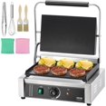 thumbnail image 1 of VEVOR Commercial Panini Grill, 1800W Electric Sandwich Panini Maker, Stainless Steel Sandwich Press Grill, Panini Grill with Temp Control & 14"x9" Full Flat Enamel Plate, for Hamburger Steak Bacon, 1 of 8