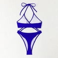 thumbnail image 5 of LEKWK One Piece Swimsuit Women Cutout Halter Crisscross Bathing Suit Slimming Cheeky Swimwear Summer Fashion Pool Party Vacation Beachwear, 5 of 7