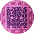 thumbnail image 1 of Ahgly Company Indoor Round Oriental Pink Industrial Area Rugs, 4' Round, 1 of 4