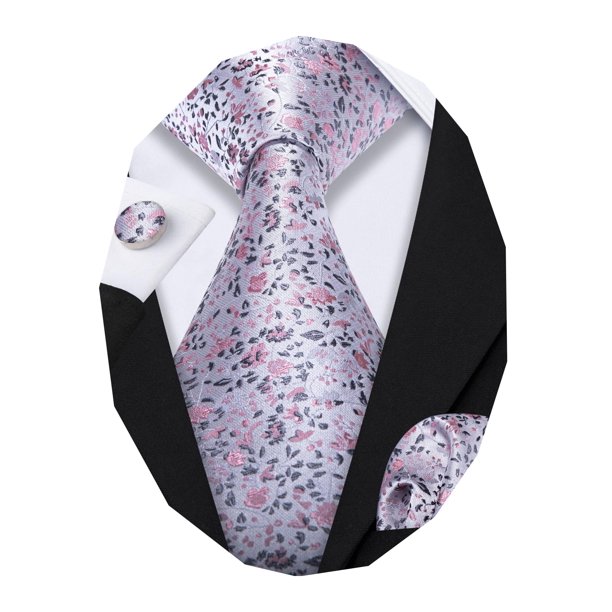 Set de corbata floral de seda Barry.Wang con pañuelo