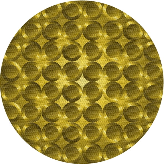 Ahgly Company Machine Washable Indoor Round Transitional Dark Bronze Brown Area Rugs, 3' Round