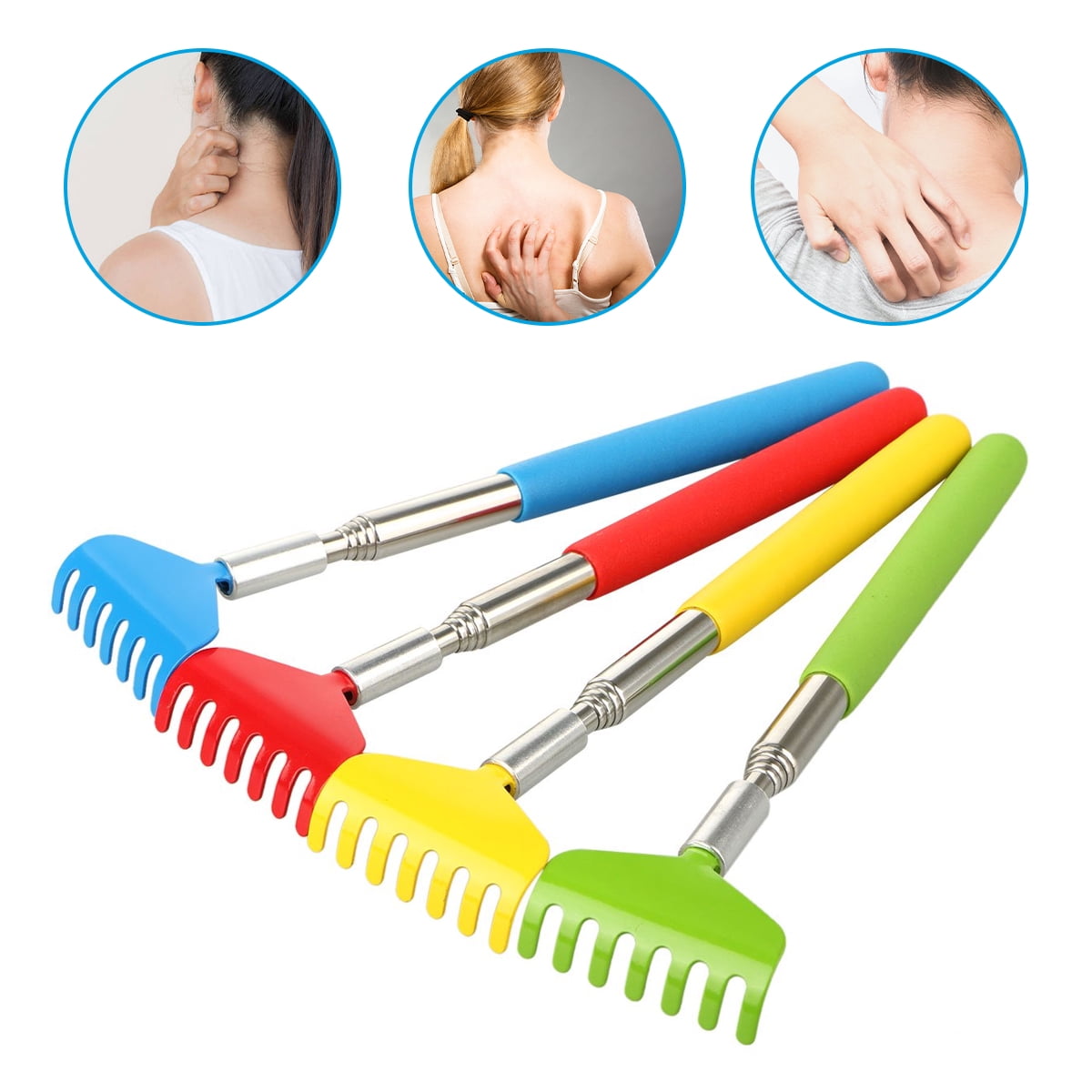 RNKR Retractable Telescoping Back Scratchers Stainless Steel with Non