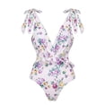 thumbnail image 1 of Traje de baño floral con cuello en V y tiras cómodas para mujer OAVQHLG3B Store  lin121212, 1 of 4