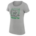 thumbnail image 2 of Women's G-III 4Her by Carl Banks Heather Gray Dallas Stars Super-Slim Fit Lightweight Collage Team Graphic T-Shirt, 2 of 3