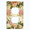 thumbnail image 2 of Metal Light Switch Plate Outlet Cover Elegant Pink Rose Frame ROS026, 2 of 13