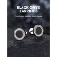 thumbnail image 5 of Bandmax 925 Sterling Silver Stud Earrings for Men Women Natural Black Onxy with CZ Ear Studs for Men Gift for Husband Boyfriend Son, 5 of 8
