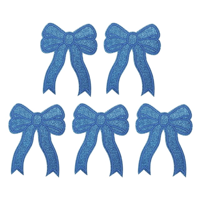 Parche de Lazo Brillante Plancha Lentejuelas Lazos Bordados Aplique para Jeans Chaquetas Ropa de Mujeres Gorras Mochilas Azul